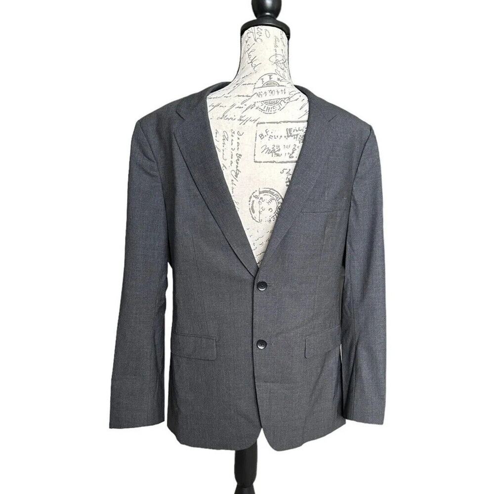 Theory Xylo NP Charcoal Gray Blazer 40R – Stretch Wool Single-Breasted